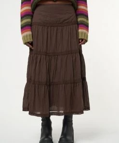 Minga London Bohemian Fairy Ruffle Lace Maxi Skirt Most Wanted