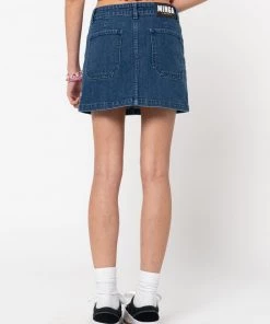 Minga London Butterfly Denim Mini Skirt Clothing