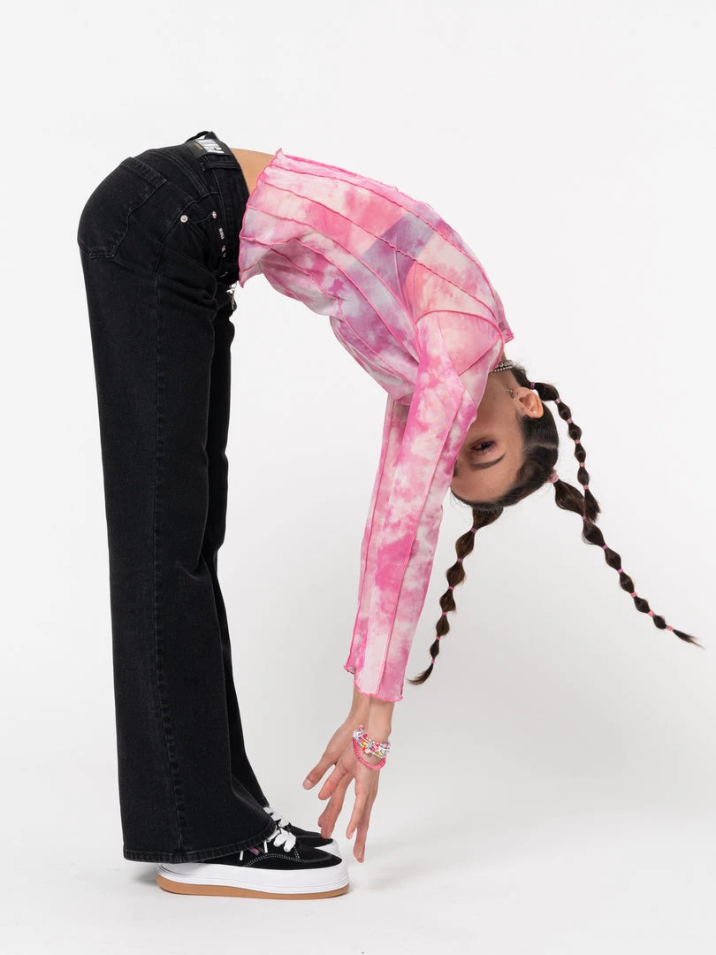 Minga London Butterfly Tie Dye Mesh Top Clothing