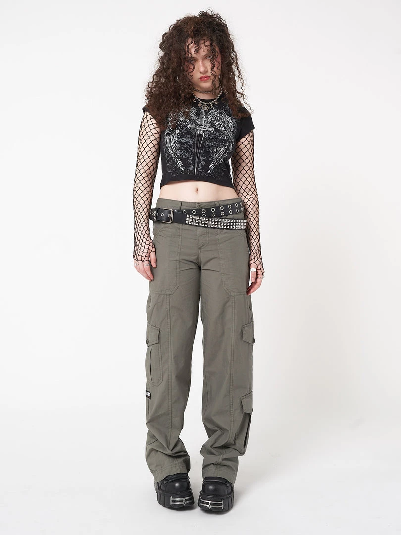 Minga London Clothing Cleo Green Y2k Cargo Pants