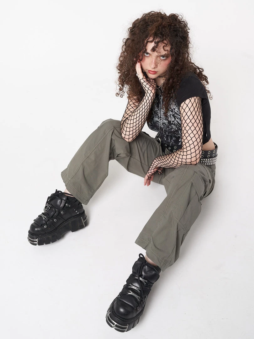 Minga London Clothing Cleo Green Y2k Cargo Pants