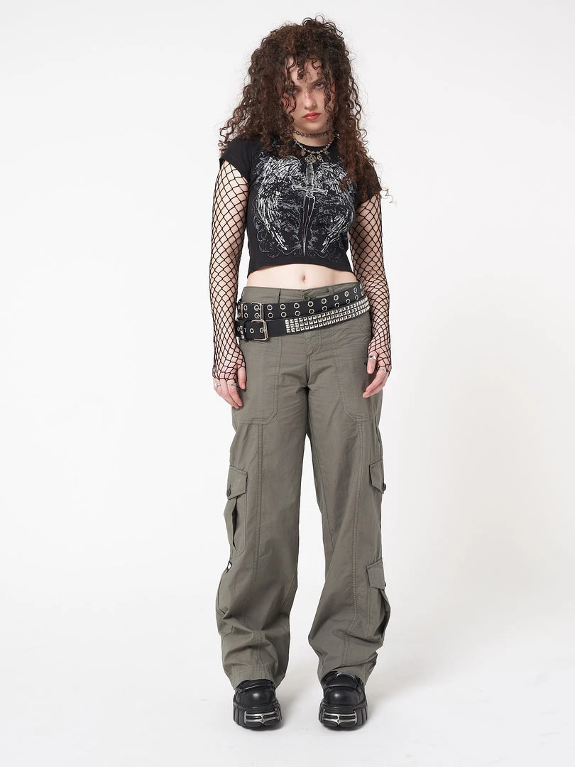 Minga London Clothing Cleo Green Y2k Cargo Pants