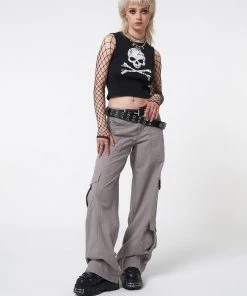 Minga London Cleo Grey Y2k Cargo Pants