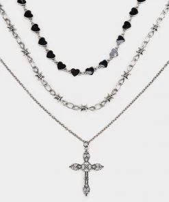Minga London Crown Of Thorns Silver Necklace Set