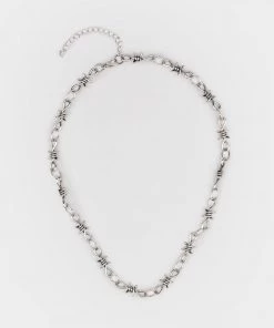 Minga London Crown Of Thorns Silver Necklace Set