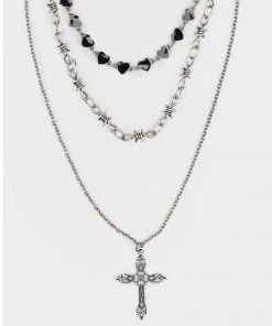 Minga London Crown Of Thorns Silver Necklace Set