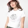 Minga London Clothing Culture Chinese Dragon Lettuce Edge Crop Tee