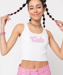 Minga London Cute Ribbed Vest Crop Top