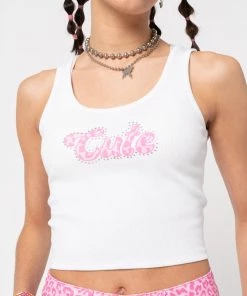 Minga London Cute Ribbed Vest Crop Top