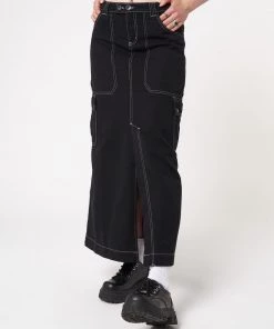 Minga London Deb Black Cargo Maxi Skirt Most Wanted