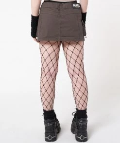 Minga London Ellie Brown Cargo Mini Skirt