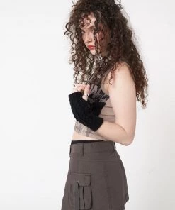 Minga London Ellie Brown Cargo Mini Skirt