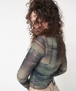 Minga London Evergreen Mesh Crop Top