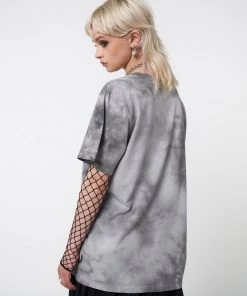 Minga London Fortune Wings Grey Tie Dye T-Shirt
