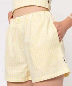 Minga London Maisie Yellow Gingham Boxer Shorts Clothing
