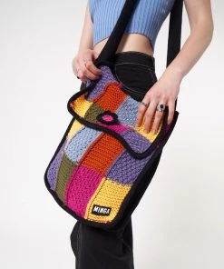 Minga London Most Wanted Glee Rainbow Patchwork Knit Bag