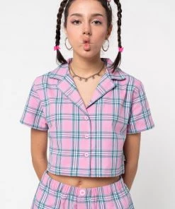 Minga London Clothing Hannah Cropped Plaid Shirt
