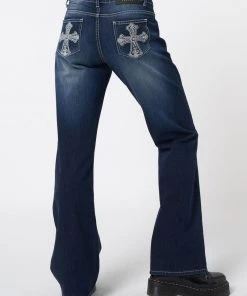 Minga London Mia Embellished Cross Pocket Y2k Jeans