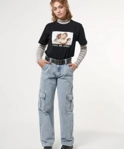 Minga London Clothing Acid Blue Cargo Jeans