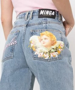 Minga London Angelic Dad Jeans In Light Blue