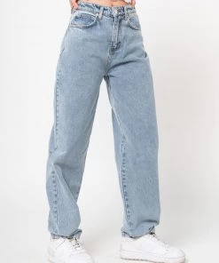 Minga London Angelic Dad Jeans In Light Blue