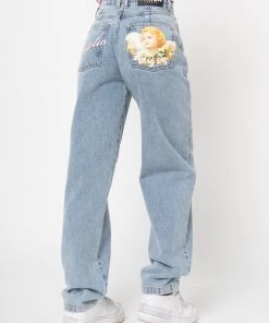 Minga London Angelic Dad Jeans In Light Blue