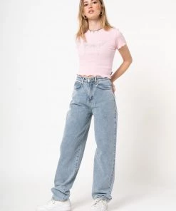 Minga London Angelic Dad Jeans In Light Blue