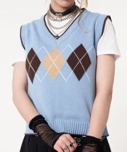 Minga London Argyle Knitted Sweater Vest