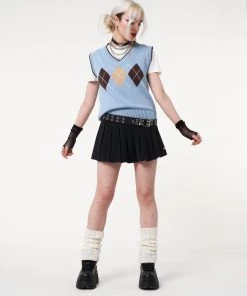 Minga London Argyle Knitted Sweater Vest