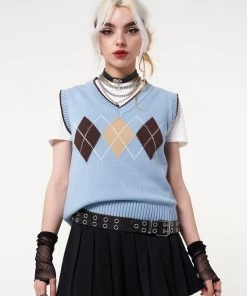 Minga London Argyle Knitted Sweater Vest