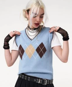 Minga London Argyle Knitted Sweater Vest