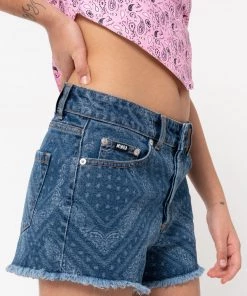 Minga London Bandana Indigo Denim Shorts
