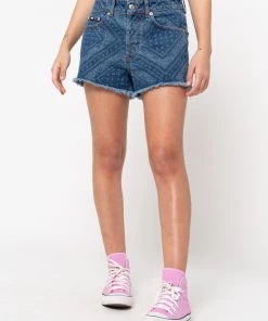 Minga London Bandana Indigo Denim Shorts