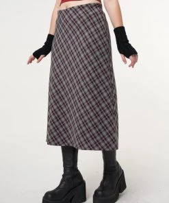 Minga London Courtney Plaid Midi Skirt Clothing