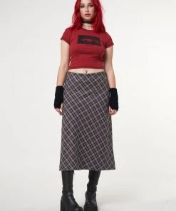 Minga London Courtney Plaid Midi Skirt Clothing