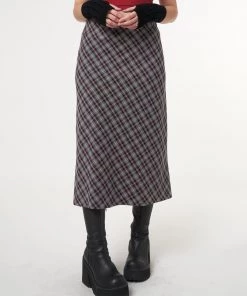 Minga London Courtney Plaid Midi Skirt Clothing