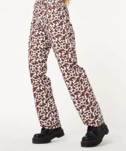 Minga London Cow Print Parallel Jeans Clothing