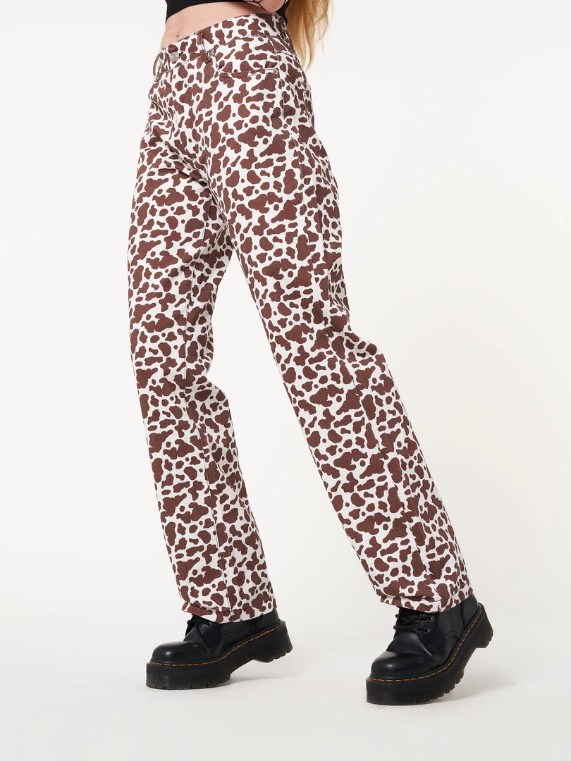 Minga London Cow Print Parallel Jeans Clothing