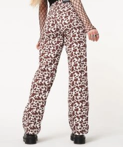 Minga London Cow Print Parallel Jeans Clothing