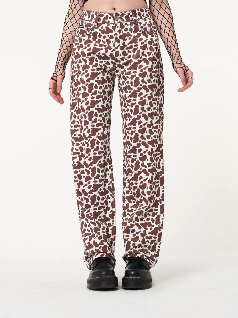 Minga London Cow Print Parallel Jeans Clothing