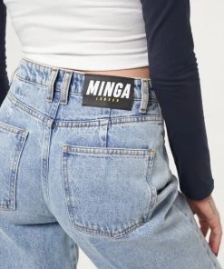 Minga London Denim Dad Jeans In Light Blue