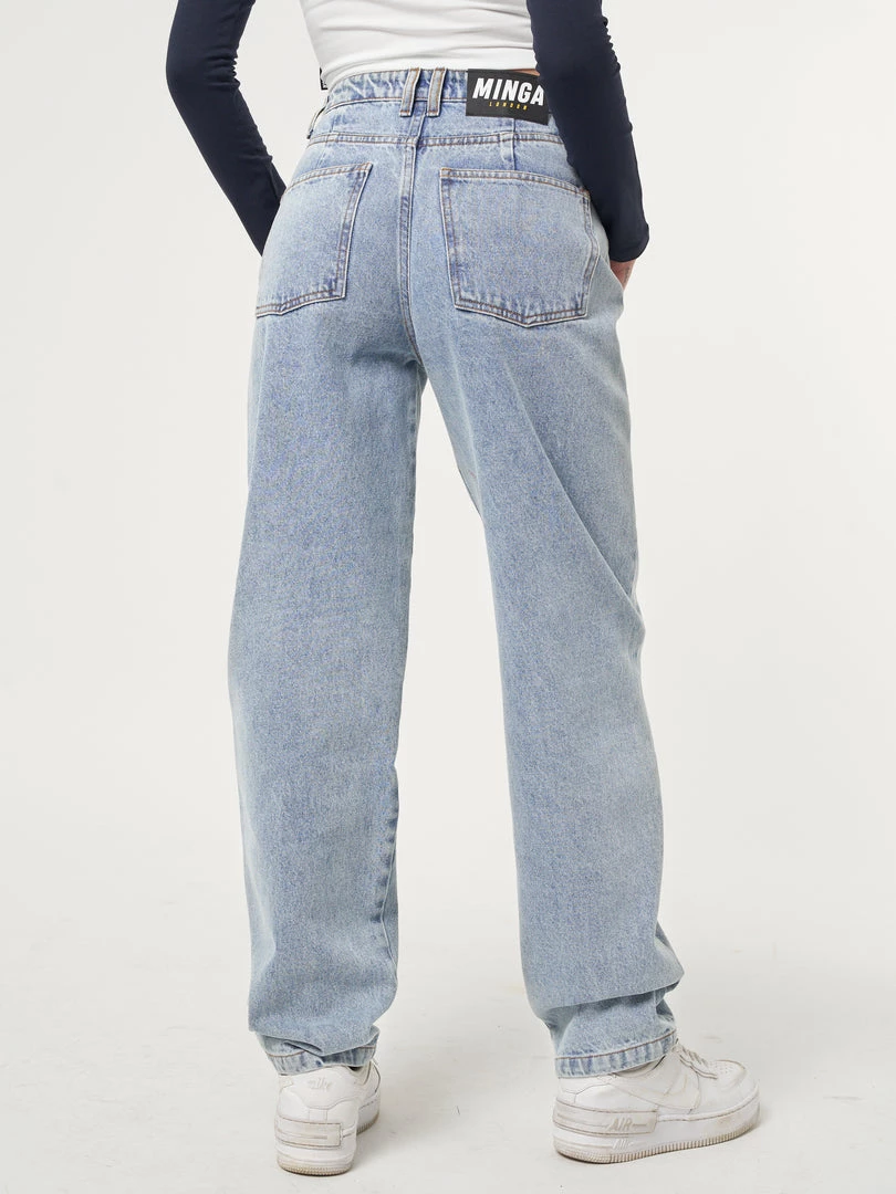 Minga London Denim Dad Jeans In Light Blue