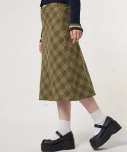 Minga London Dora Plaid Midi Skirt Most Wanted