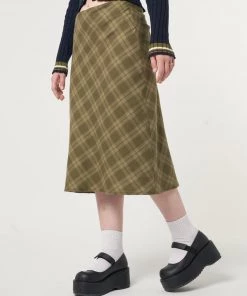 Minga London Dora Plaid Midi Skirt Most Wanted