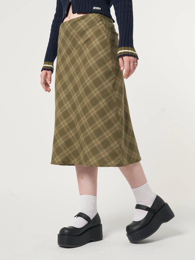 Minga London Dora Plaid Midi Skirt Most Wanted