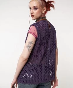 Minga London Elfie Tie Front Knit Sleveless Cardigan Clothing