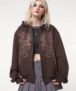 Minga London Most Wanted Fairy Wings Zip Up Hoodie Jacket