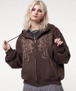 Minga London Most Wanted Fairy Wings Zip Up Hoodie Jacket