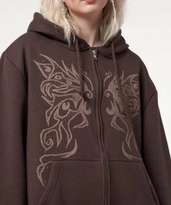 Minga London Most Wanted Fairy Wings Zip Up Hoodie Jacket
