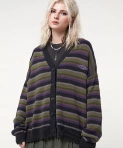 Minga London Faye Striped Knit Cardigan Most Wanted